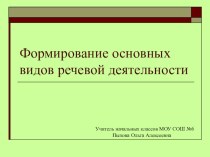 Формирование основных видов речевой деятельности презентация к уроку по теме