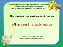 Что растёт в моём саду. презентация к уроку по окружающему миру (средняя группа)