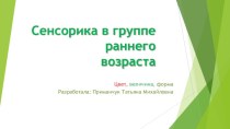 Сенсорика в группе раннего возраста опыты и эксперименты по окружающему миру (младшая группа)