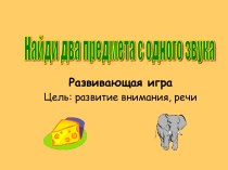 Найди два предмета с одного звука презентация к уроку (средняя группа)