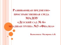 Развивающая предметно-пространственная среда презентация по теме