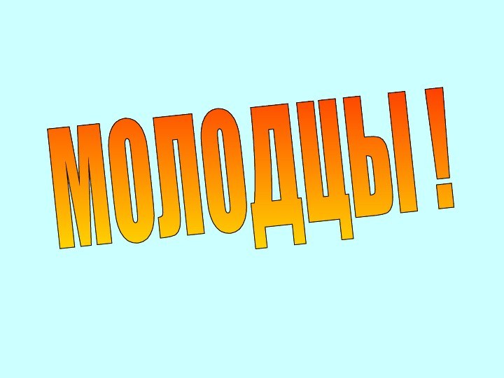 МОЛОДЦЫ !