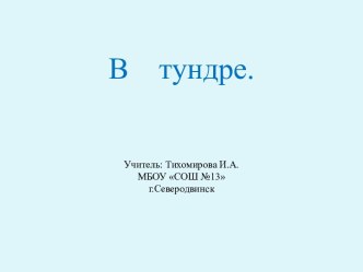 Презентация В тундре презентация к уроку по окружающему миру (4 класс) по теме