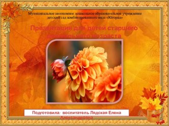 Презентация для детей старшего дошкольного возраста ОСЕННИЕ ЦВЕТЫ. презентация к уроку по окружающему миру (старшая группа) по теме