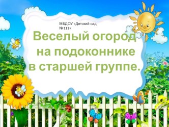 Веселый огород на подоконнике. презентация к уроку по окружающему миру (старшая группа)