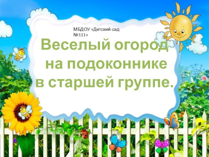 МБДОУ «Детский сад №111»Веселый огород на подоконникев старшей группе.