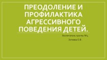 Преодоление и профилактика агрессивного поведения детей. презентация