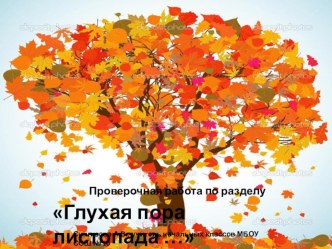 Проверочная работа по разделу 5 презентация к уроку по чтению (3 класс)