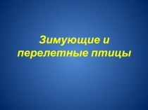 презентация Зимующие птицы презентация урока для интерактивной доски по окружающему миру (старшая группа)