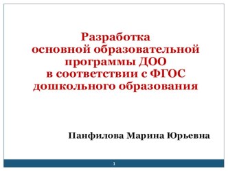 Разработка основной программы презентация к уроку по информатике (средняя группа)