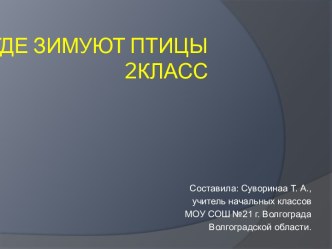 Презентация о птицах презентация к уроку по окружающему миру по теме