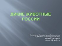 Презентация Дикие животные России презентация к уроку по окружающему миру (старшая, подготовительная группа)