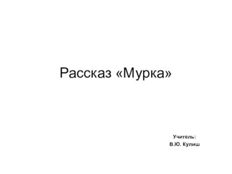 Рассказ Мурка