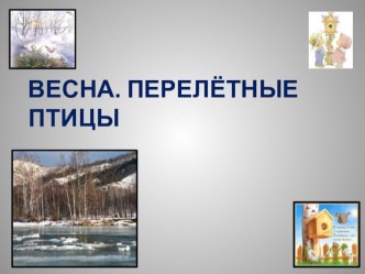 Весна.Перелетные птицы. презентация к уроку по окружающему миру (средняя, старшая группа)