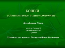 Презентация Кошки, удивительные и таинственные презентация к уроку