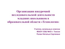 Организация внеурочной исследовательской деятельности младших школьников в образовательной области Технология (презентация) опыты и эксперименты