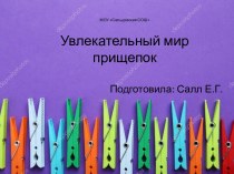 Презентация Увлекательный мир прищепок презентация к уроку (старшая группа)