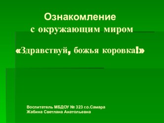 Комплексная НОД с использованием ИКТ во второй младшей группе Здравствуй, божья коровка план-конспект занятия (окружающий мир, младшая группа) по теме