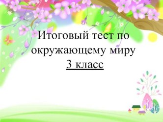 Итоговый тест по окружающему миру 3 класс учебно-методическое пособие по окружающему миру (3 класс)