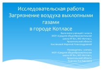 Загрязнение воздуха выхлопными газами в городе Котласе проект (2 класс)