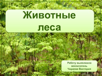 Презентация Животные леса презентация к уроку по окружающему миру (подготовительная группа)