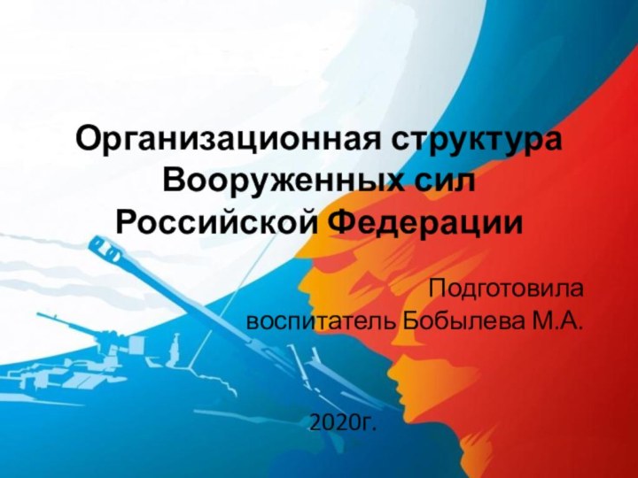 Организационная структура Вооруженных сил Российской Федерации Подготовилавоспитатель Бобылева М.А.2020г.