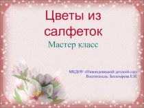 Мастер-класс Цветы из салфеток план-конспект занятия по конструированию, ручному труду (средняя группа)