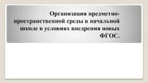 ПК 4.2. Предметно-развивающая среда учебного кабинета начальных классов материал по теме