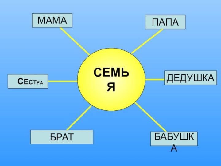 СЕМЬЯМАМАПАПА СЕСТРАДЕДУШКАБРАТ БАБУШКА