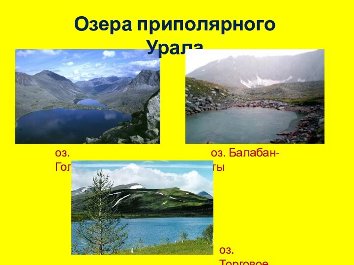 оз. ГолубоеОзера приполярного Уралаоз. Балабан-тыоз. Торговое