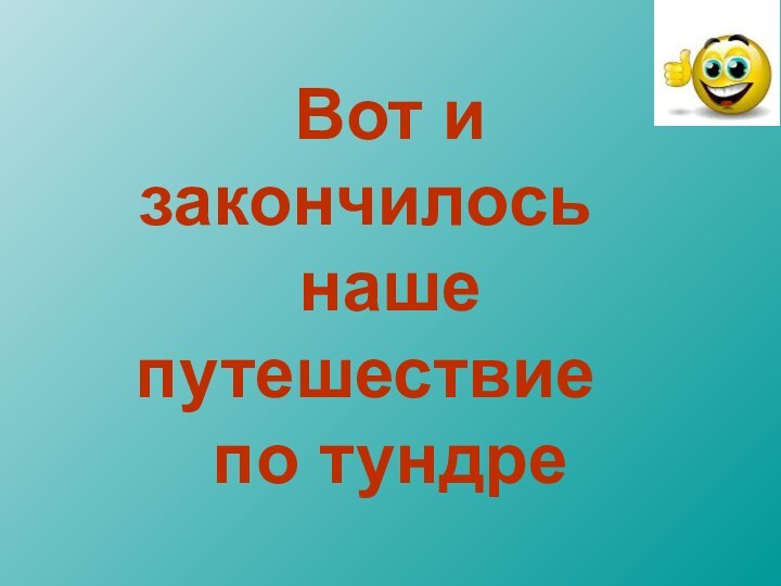 Вот и закончилось наше путешествие по тундре