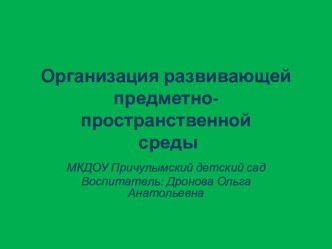 Развивающая предметно – пространственная среда презентация