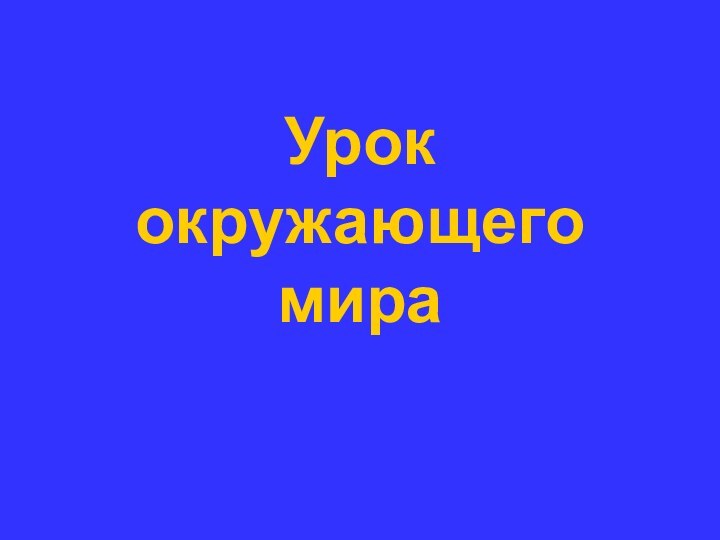 Урок окружающего мира