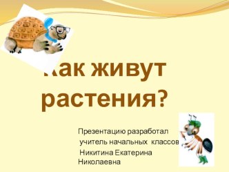 Тема урока: Как живут растения? методическая разработка по окружающему миру (1 класс)