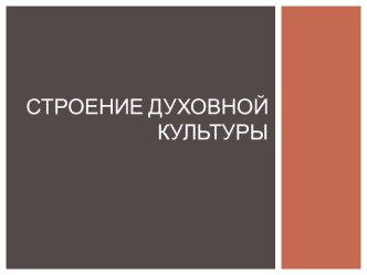 Строение духовной культуры презентация к уроку