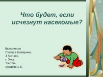 Презентация Что будет, если исчезнут насекомые? презентация к уроку по окружающему миру (3 класс) по теме