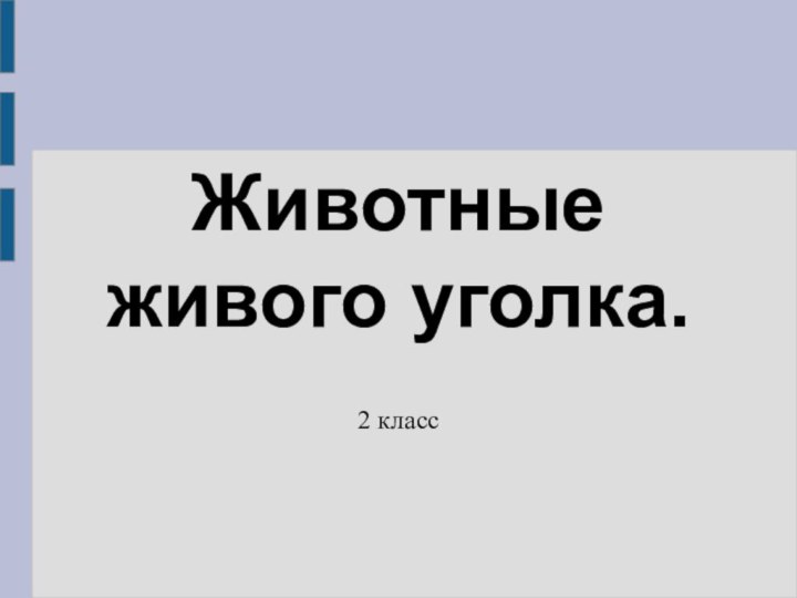 Животные живого уголка.2 класс