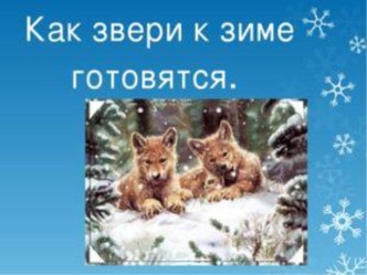 Презентация Как звери к зиме готовятся презентация к уроку по окружающему миру (младшая группа)