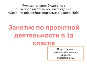 презентация к занятию по проектной деятельности на тему:Цель проекта