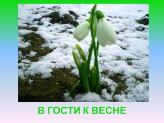 Презентация В гости к весне презентация к уроку по окружающему миру (младшая группа)