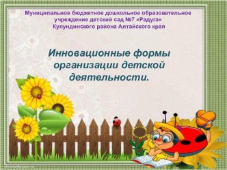 Инновационные формы организации детской деятельности. презентация к уроку (старшая группа) по теме