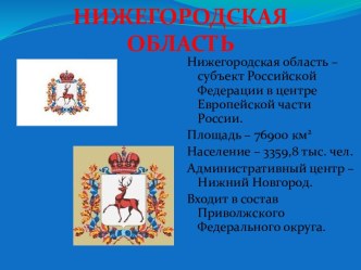 Представление к презентации о Нижегородской области презентация к уроку (1 класс) по теме