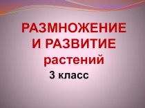 Презентация к уроку окружающего мира Размножение и развитие растений презентация к уроку по окружающему миру (3 класс)