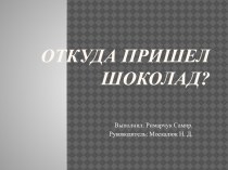 Откуда пришел шоколад? презентация к уроку (подготовительная группа) по теме