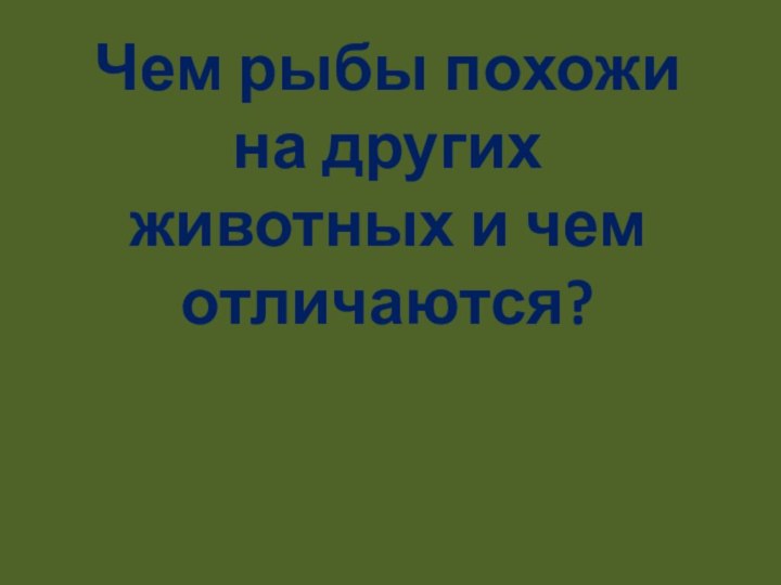 Чем рыбы похожи на других животных и чем отличаются?