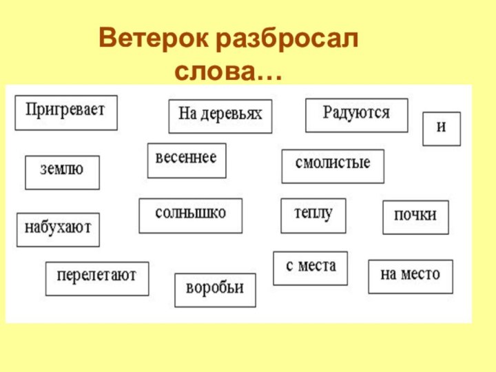 Ветерок разбросал слова…