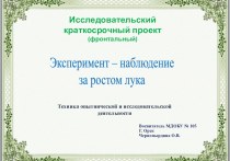 Эксперимент - наблюдение за ростом лука. проект по окружающему миру (средняя группа) по теме