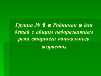 Преодоление общего недоразвития речи. Работа в группе с детьми старшего дошкольного возраста. презентация к уроку по логопедии (старшая группа)