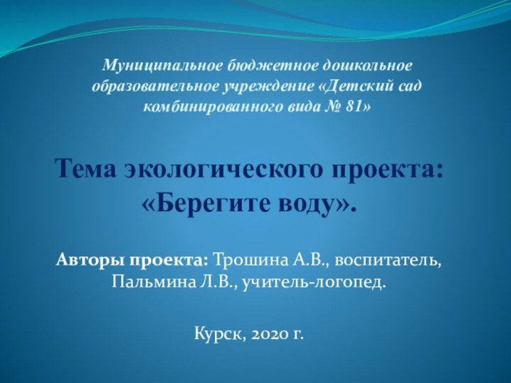 Муниципальное бюджетное дошкольное образовательное учреждение «Детский сад комбинированного вида № 81»