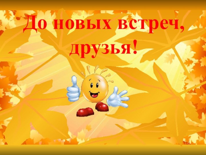 До новых встреч, друзья!